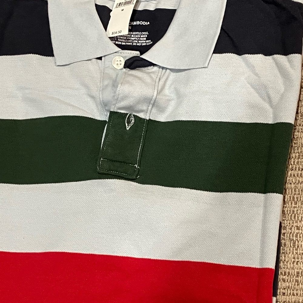 GAP multi strips men’s classic shirt, style Polo , cotton